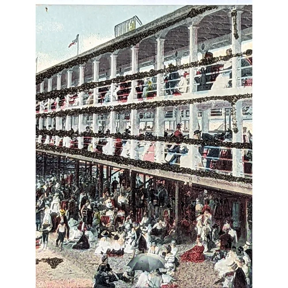 Vintage Postcard Illustrated The Steel Pier Atlantic‎ City New Jersey NJ 1900s